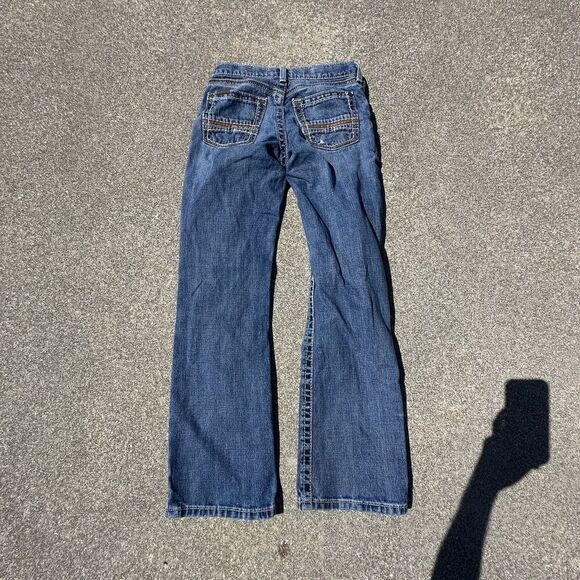 Ariat B4 Relaxed Jeans Womens 14 Straight Leg Blue Denim Distressed Western - Picture 9 of 9